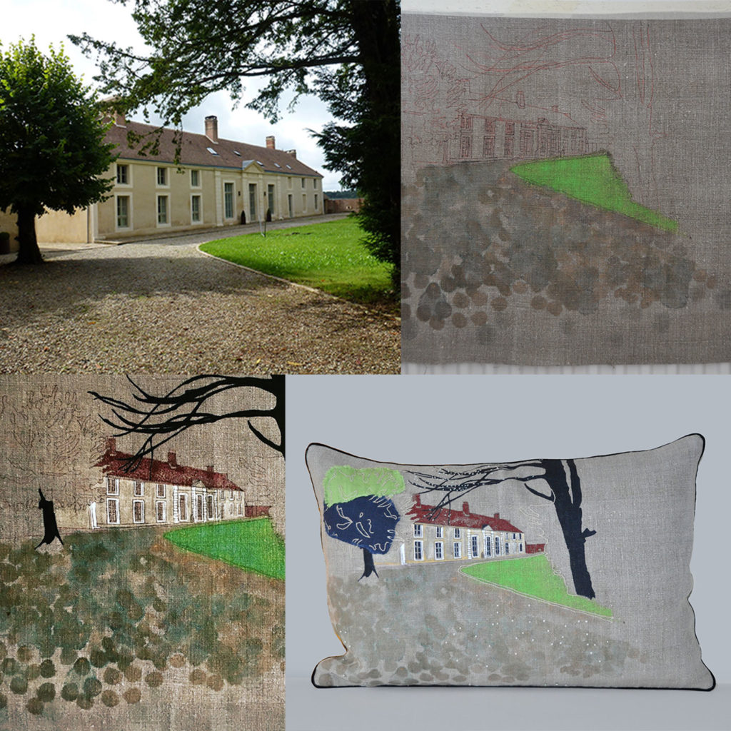 Bespoke Cushion 134 House in Normandy